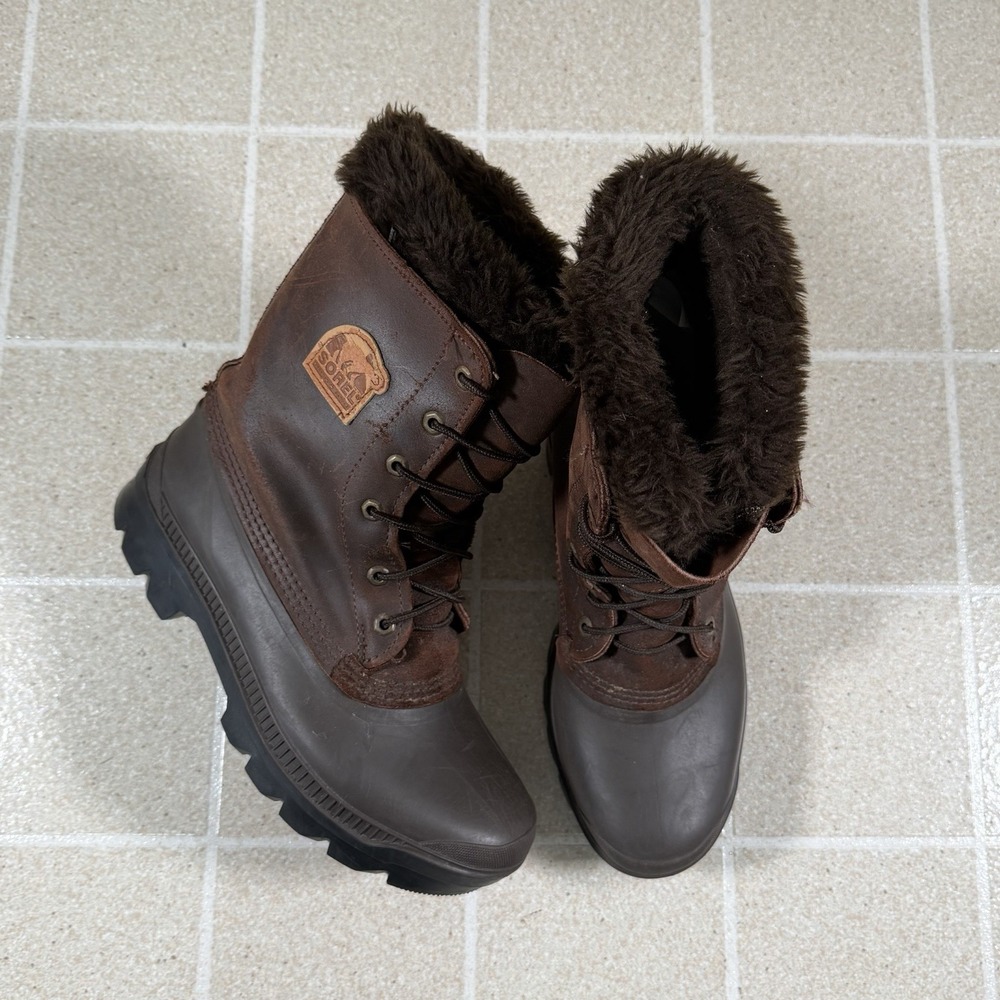 Sorel Made In Canada VTG Kaufman Manitou Boots Brown Rubber Leather Size 10 Mens